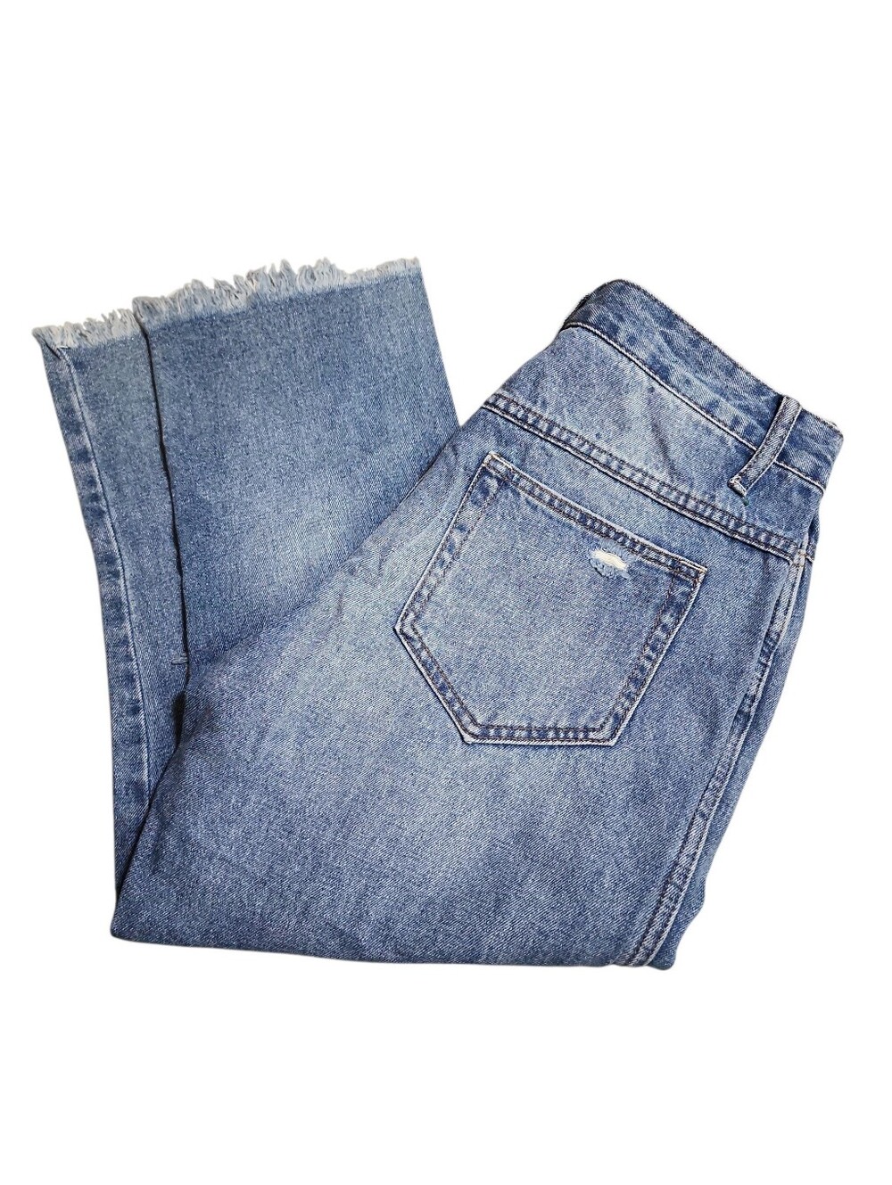𝅺Twelve distressed mediumwash‎ Cropped Raw Hem Jeans Size 28